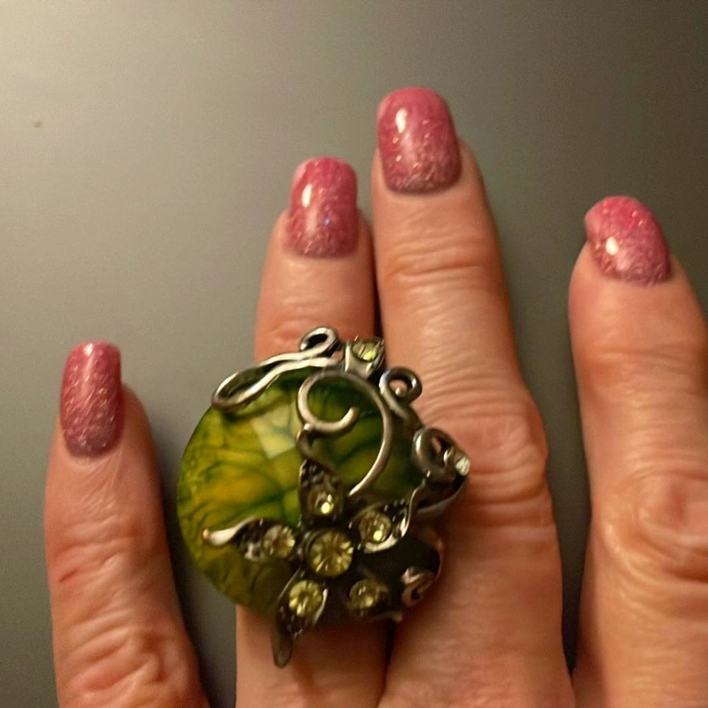 Green & Silver Ring